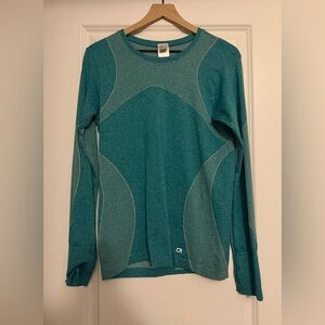 GapFit Motion Teal Long Sleeve Heathered Tee